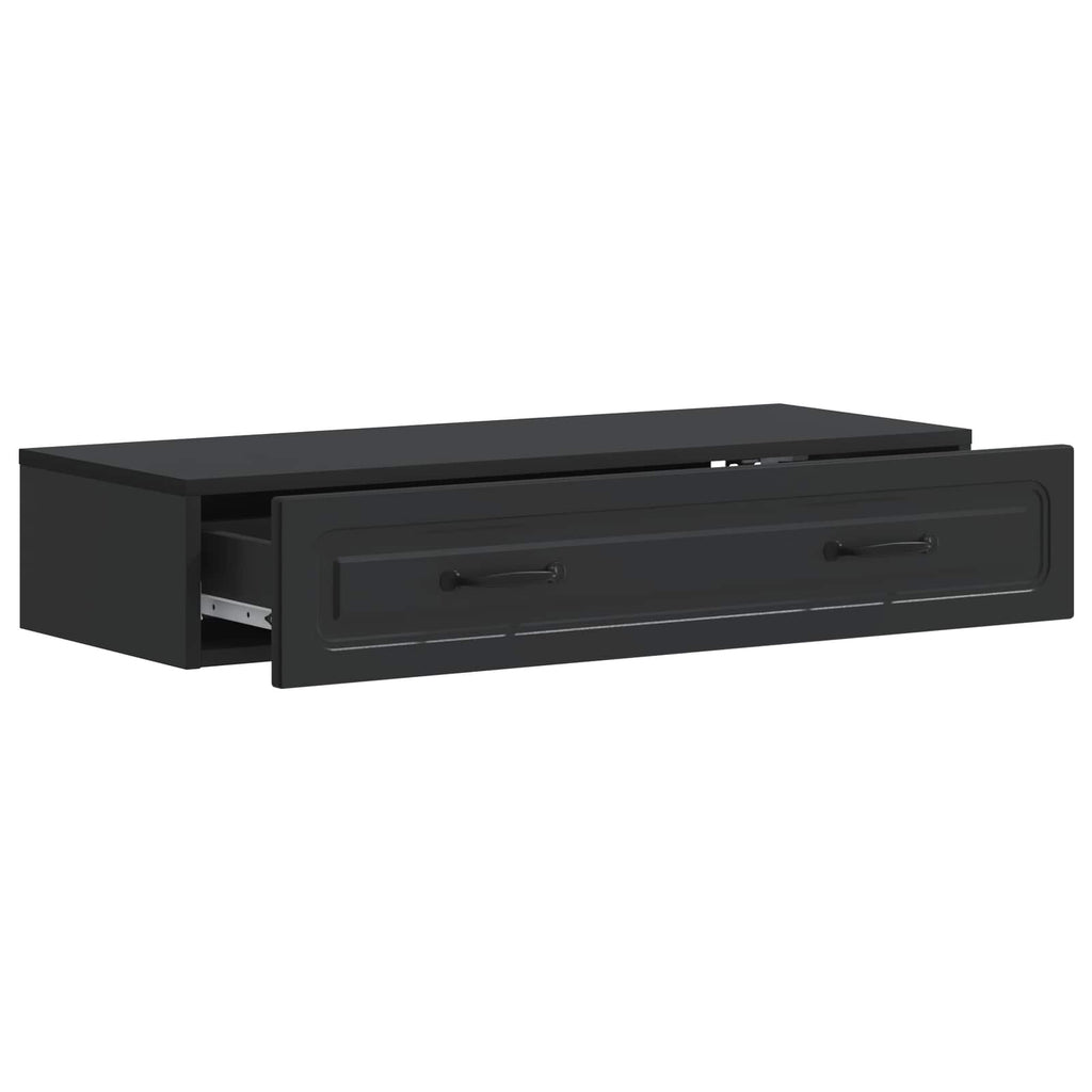 Wandmontierter Beistelltisch Schwarz 87,5 x 34,5 x 17 cm