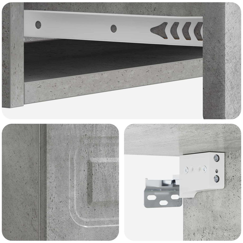 Wandmontierter Beistelltisch Betongrau 87,5 x 34,5 x 17 cm