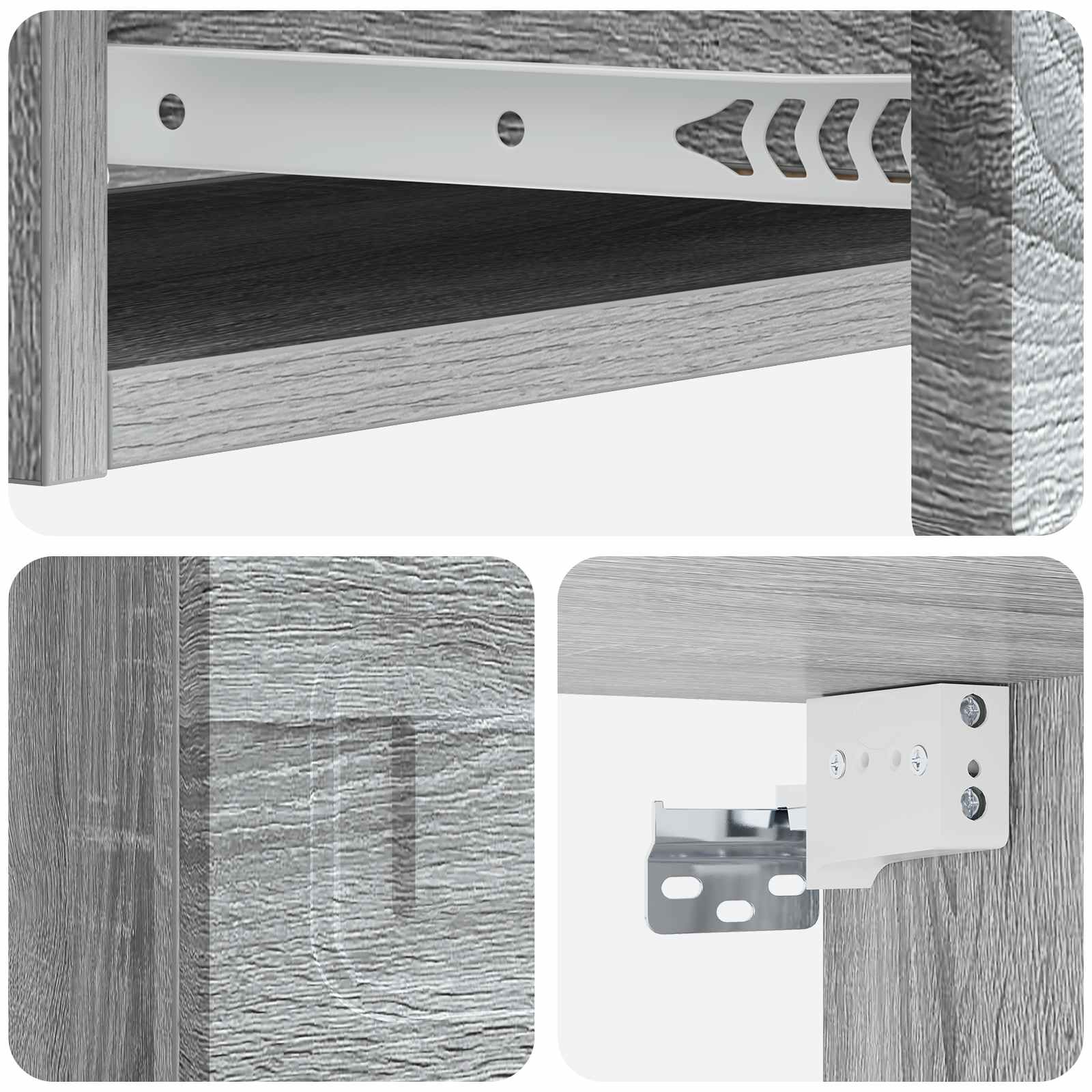Wandmontierter Beistelltisch Graues Sonoma 87,5 x 34,5 x 17 cm