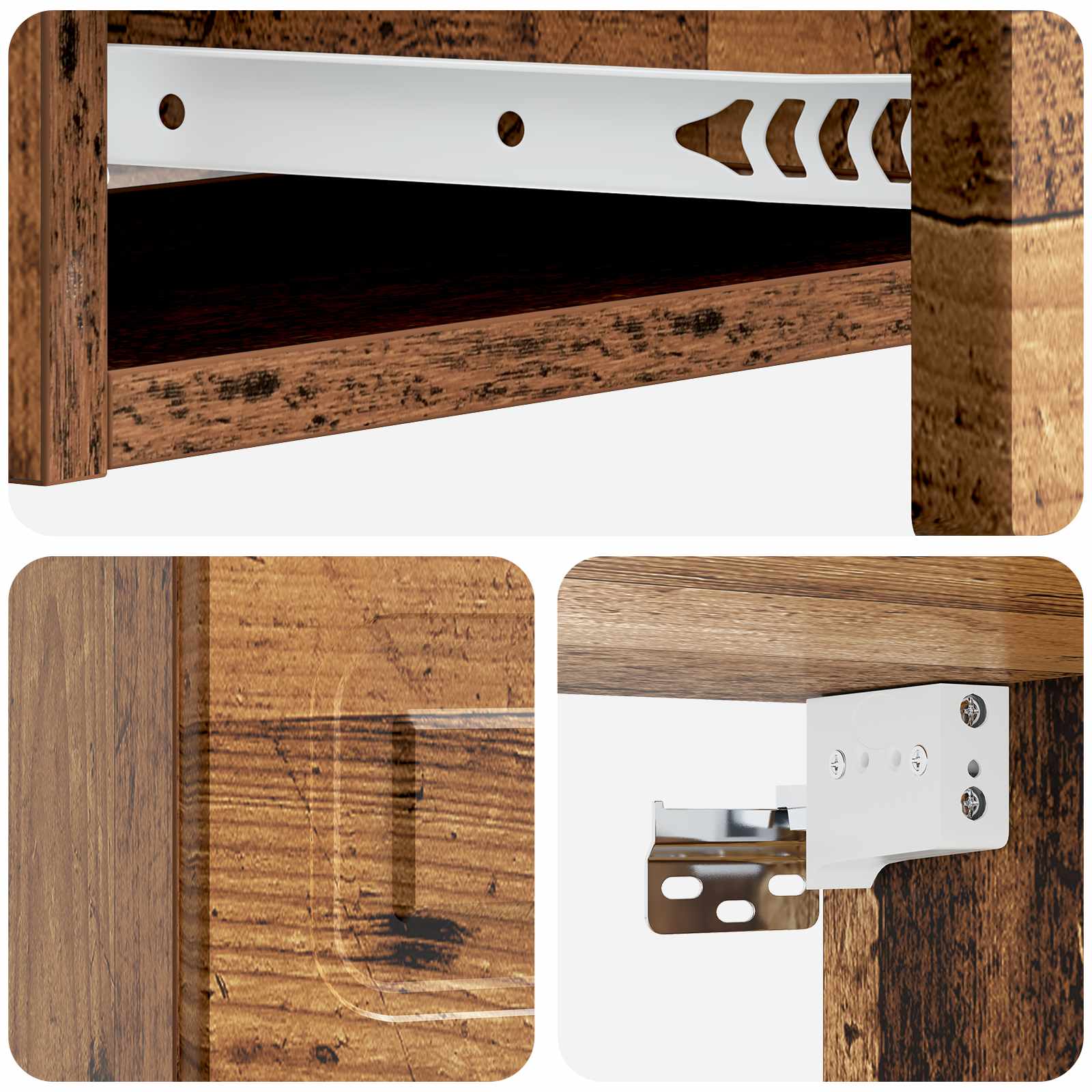 Wandmontierter Beistelltisch Altholz 87,5 x 34,5 x 17 cm