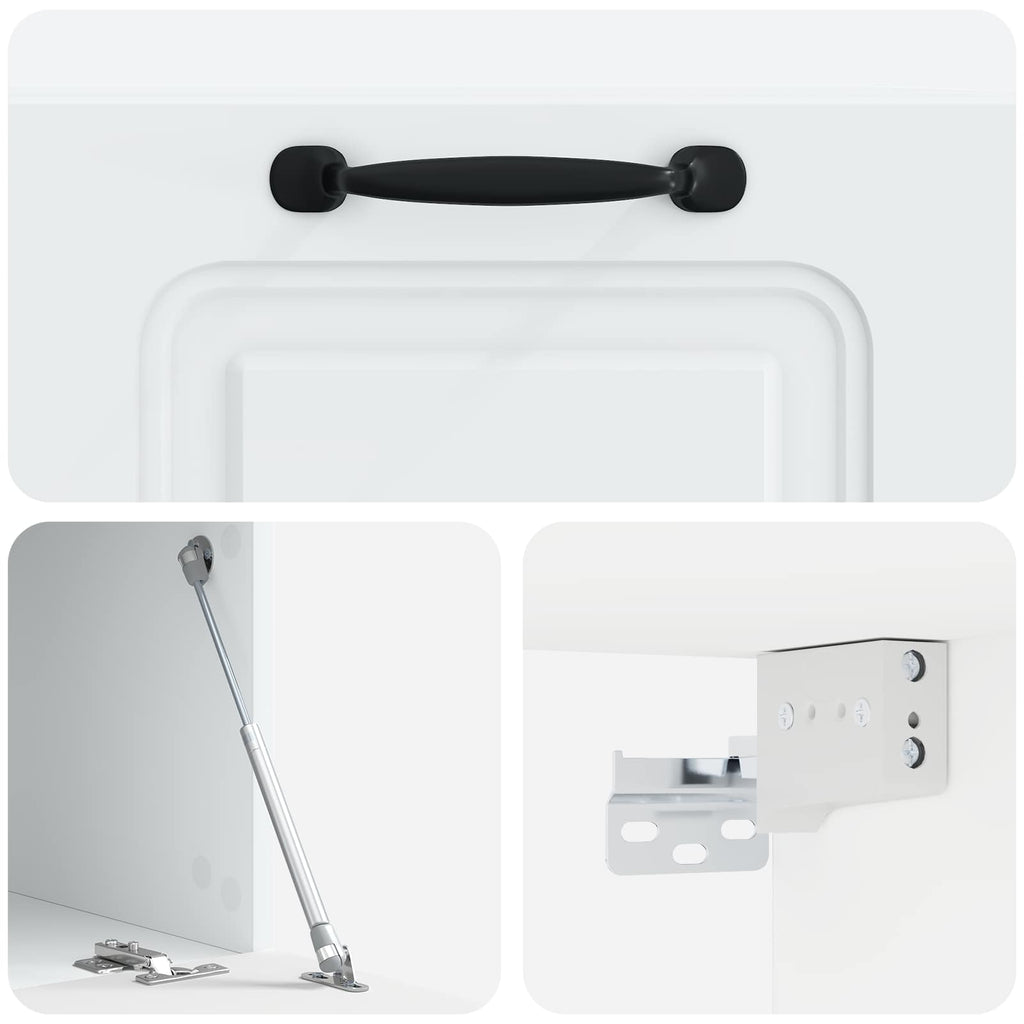 Wandmontierter TV-Schrank Weiß 59,5 x 41 x 30 cm Holzwerkstoff