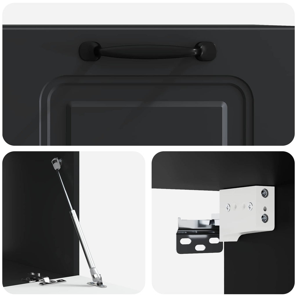 Wandmontierter TV-Schrank Schwarz 59,5 x 41 x 30 cm
