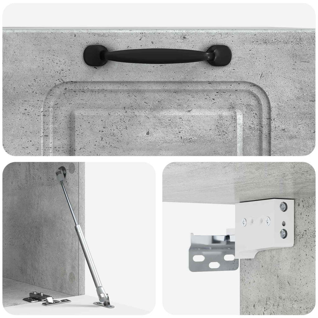 Wandmontierter TV-Schrank Betongrau 59,5 x 41 x 30 cm