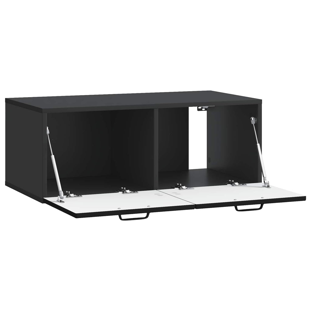 Wandmontierter TV-Schrank Schwarz 78,5 x 41 x 30 cm