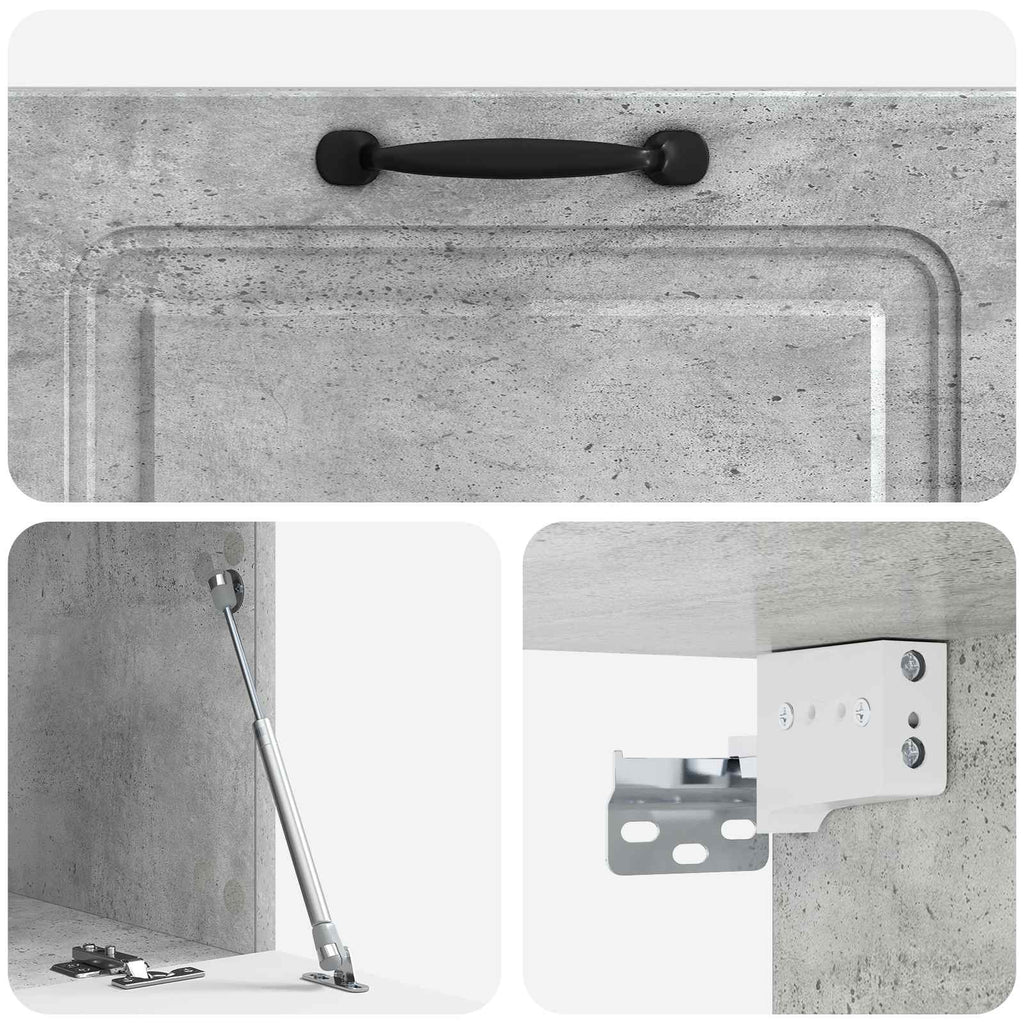Wandmontierter TV-Schrank Betongrau 78,5 x 41 x 30 cm
