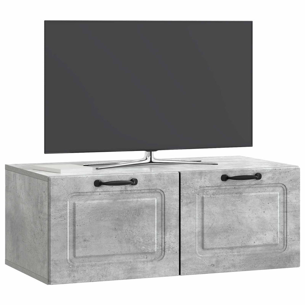 Wandmontierter TV-Schrank Betongrau 78,5 x 41 x 30 cm