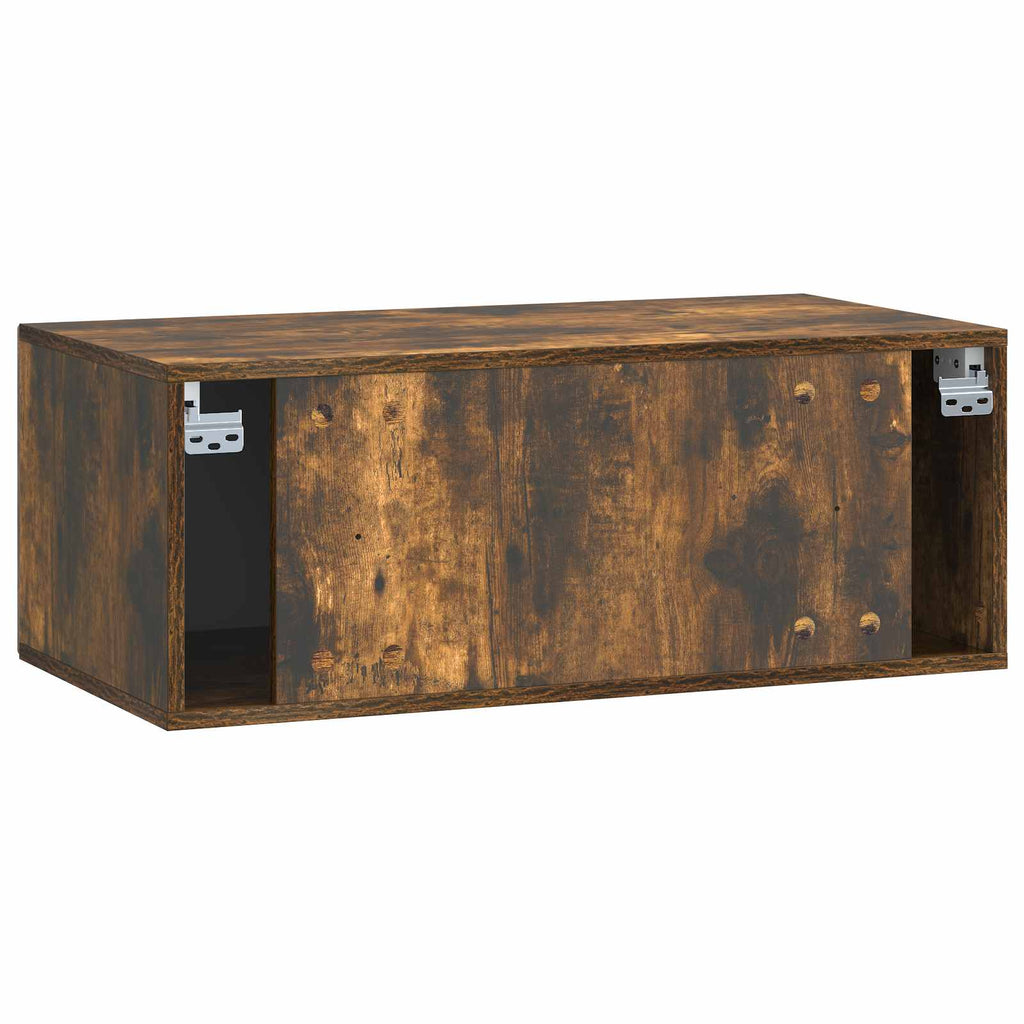 Wandmontierter TV-Schrank Geräucherte Eiche 78,5 x 41 x 30 cm