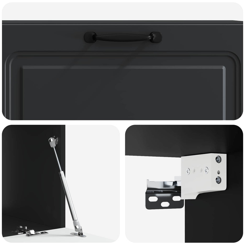 Wandmontierter TV-Schrank Schwarz 98 x 41 x 30 cm Holzwerkstoff