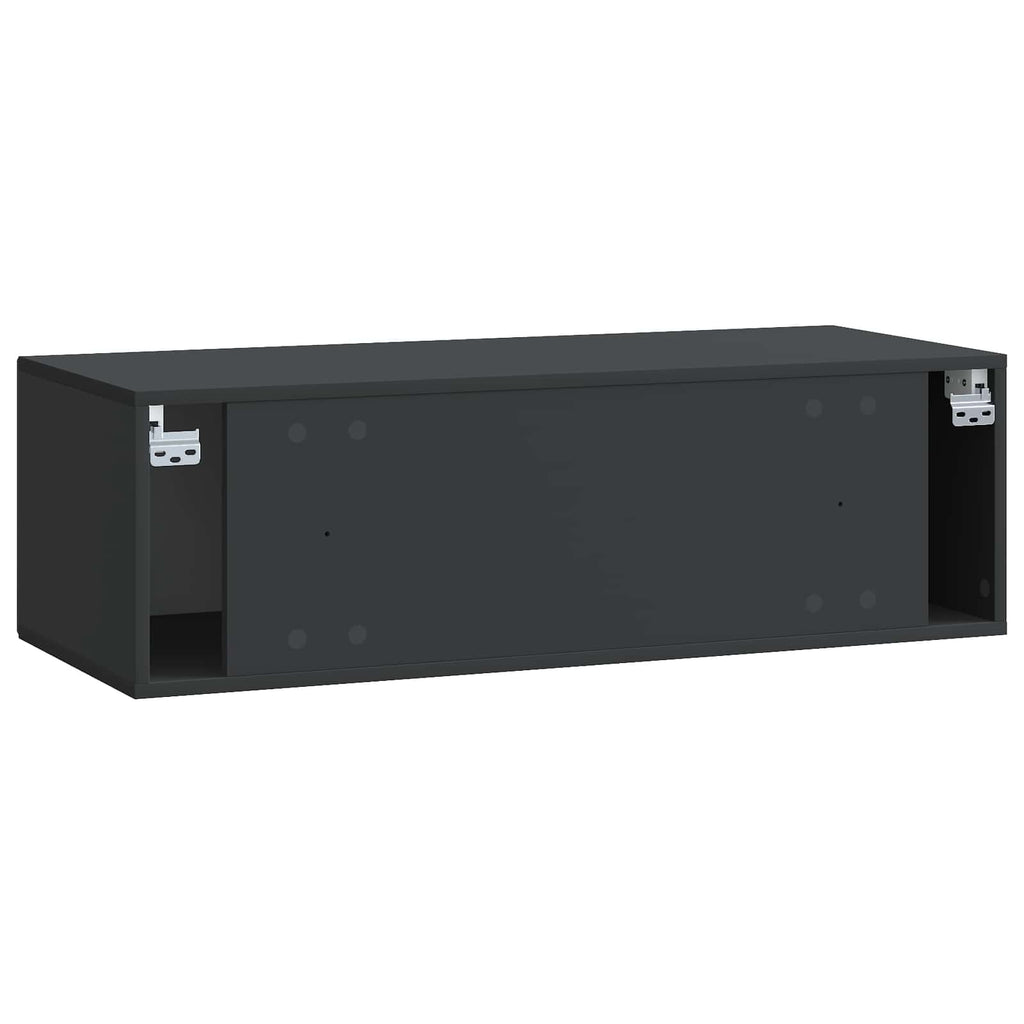 Wandmontierter TV-Schrank Schwarz 98 x 41 x 30 cm Holzwerkstoff