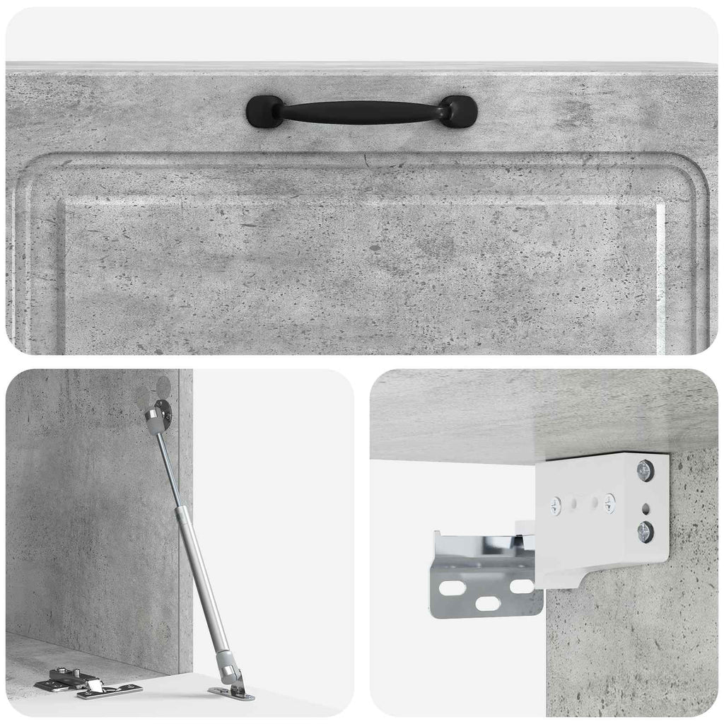 Wandmontierter TV-Schrank Betongrau 98 x 41 x 30 cm