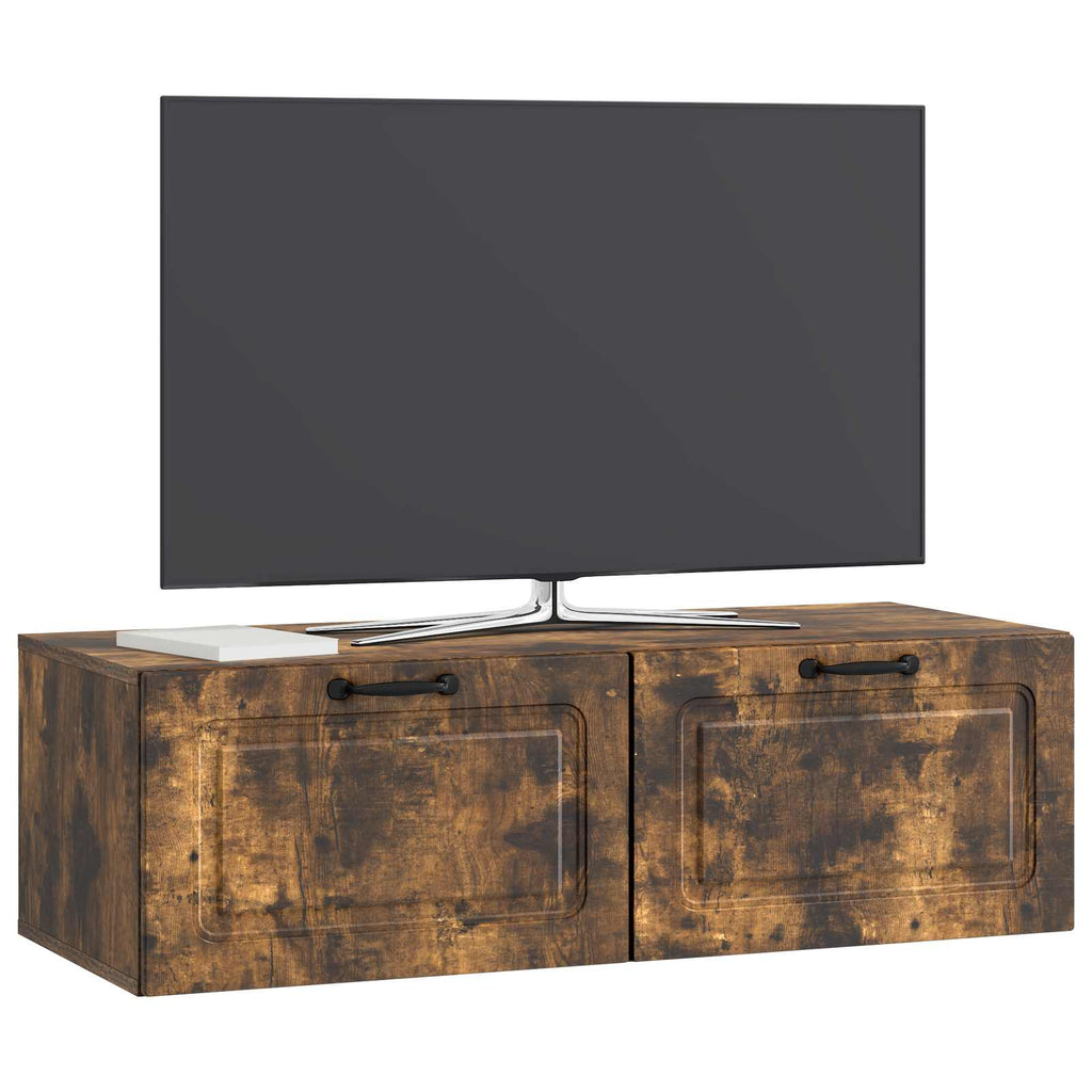 Wandmontierter TV-Schrank Geräucherte Eiche 98 x 41 x 30 cm