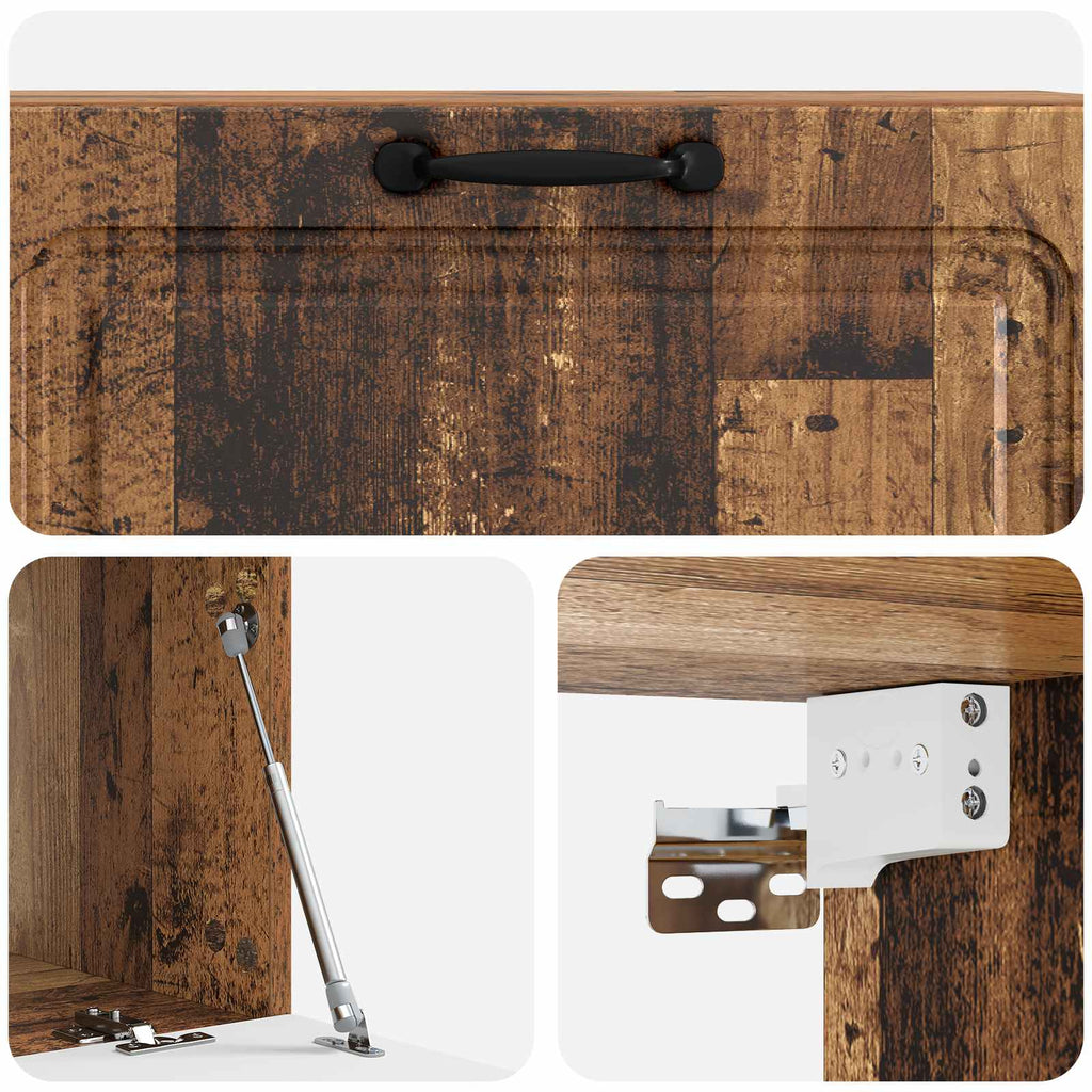 Wandmontierter TV-Schrank Altholz 98 x 41 x 30 cm Holzwerkstoff
