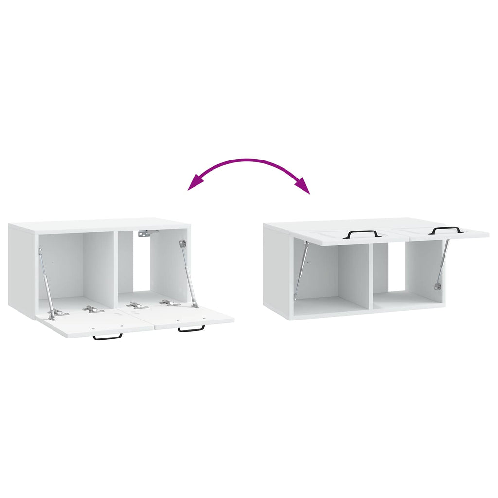 Wandmontierter TV-Schrank Weiß 59,5 x 31 x 30 cm Holzwerkstoff