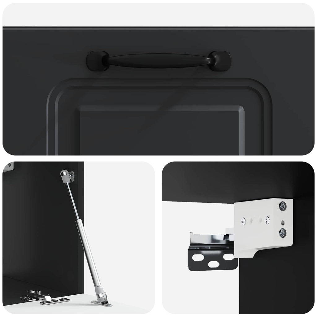 Wandmontierter TV-Schrank Schwarz 59,5 x 31 x 30 cm