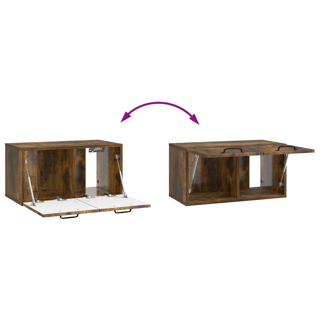 Wandmontierter TV-Schrank Geräucherte Eiche 59,5 x 31 x 30 cm