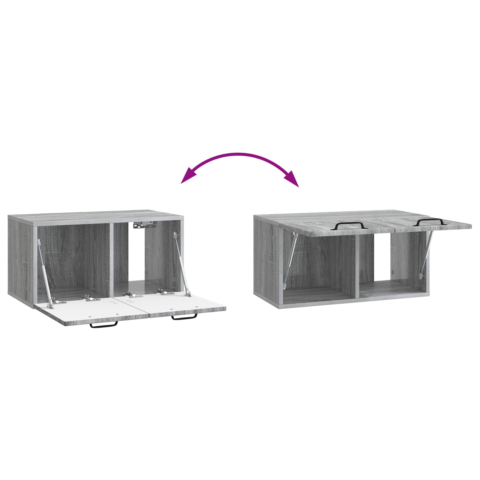 Wandmontierter TV-Schrank Graues Sonoma 59,5 x 31 x 30 cm