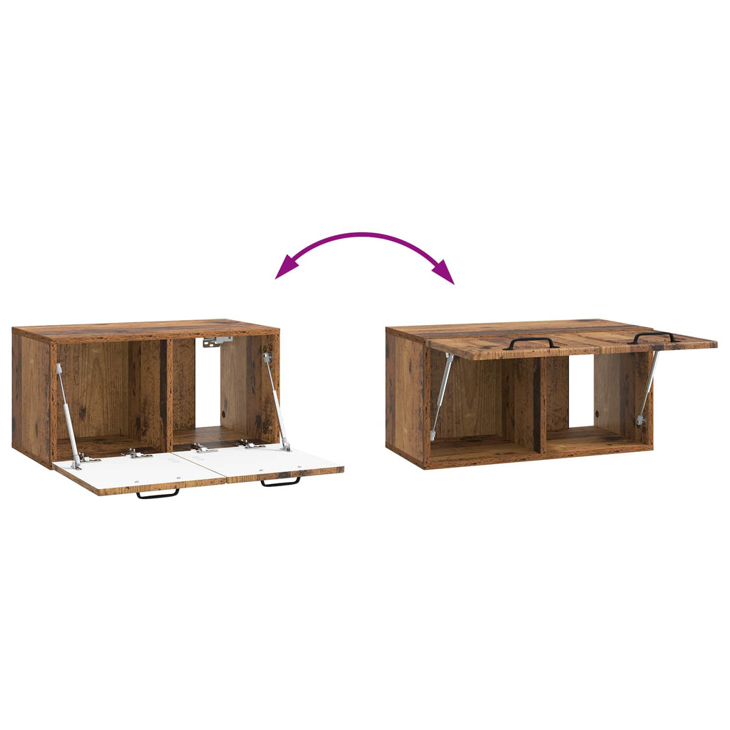 Wandmontierter TV-Schrank Altholz 59,5 x 31 x 30 cm