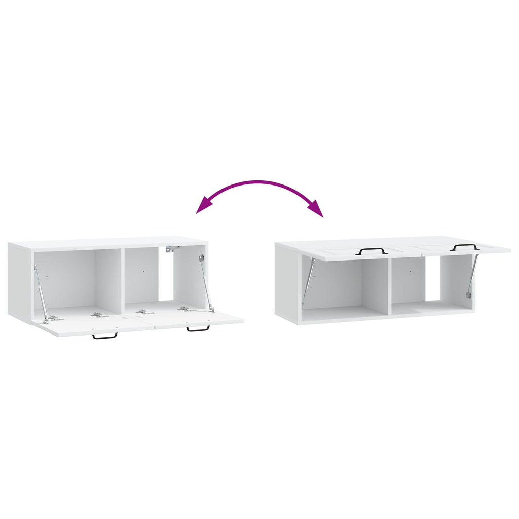 Wandmontierter TV-Schrank Weiß 78,5 x 31 x 30 cm Holzwerkstoff