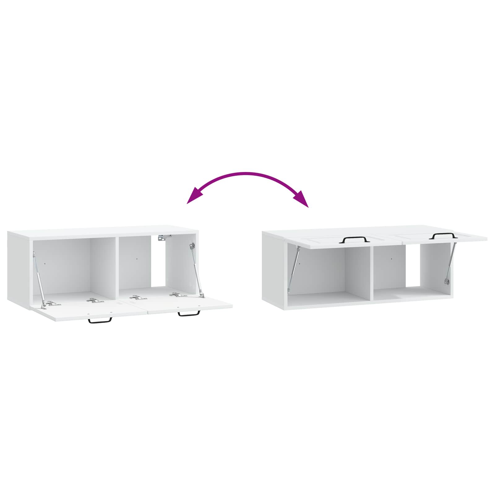 Wandmontierter TV-Schrank Weiß 78,5 x 31 x 30 cm Holzwerkstoff