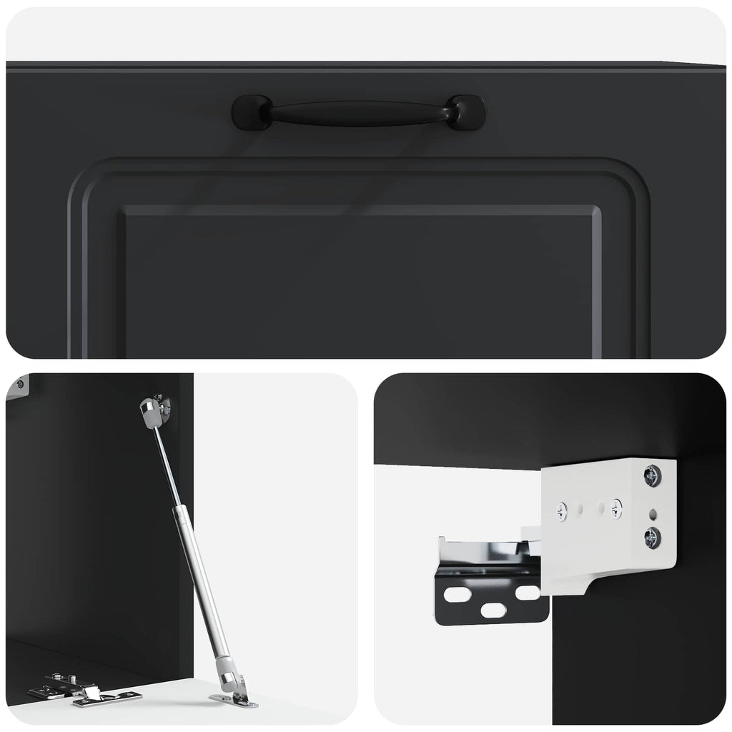 Wandmontierter TV-Schrank Schwarz 78,5 x 31 x 30 cm