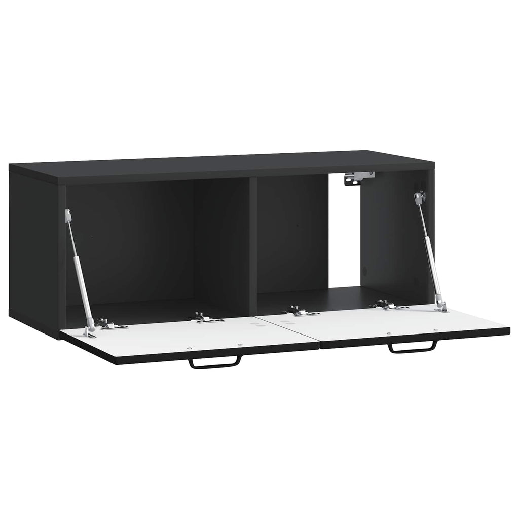 Wandmontierter TV-Schrank Schwarz 78,5 x 31 x 30 cm
