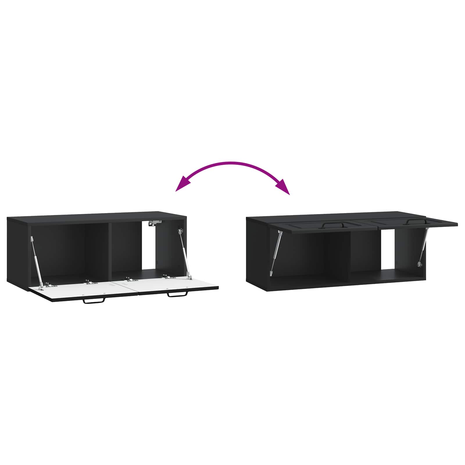 Wandmontierter TV-Schrank Schwarz 78,5 x 31 x 30 cm