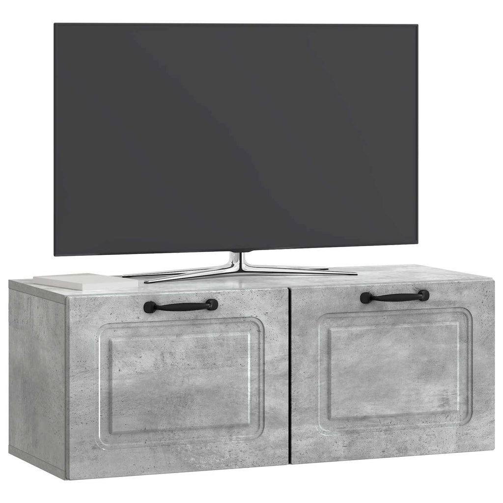 Wandmontierter TV-Schrank Betongrau 78,5 x 31 x 30 cm