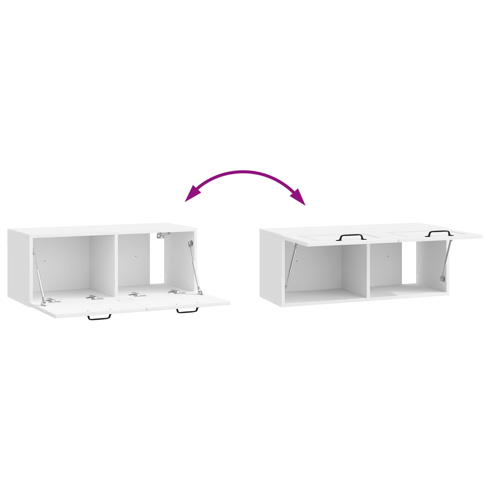 Wandmontierter TV-Schrank Hochglanz Weiß 78,5 x 31 x 30 cm