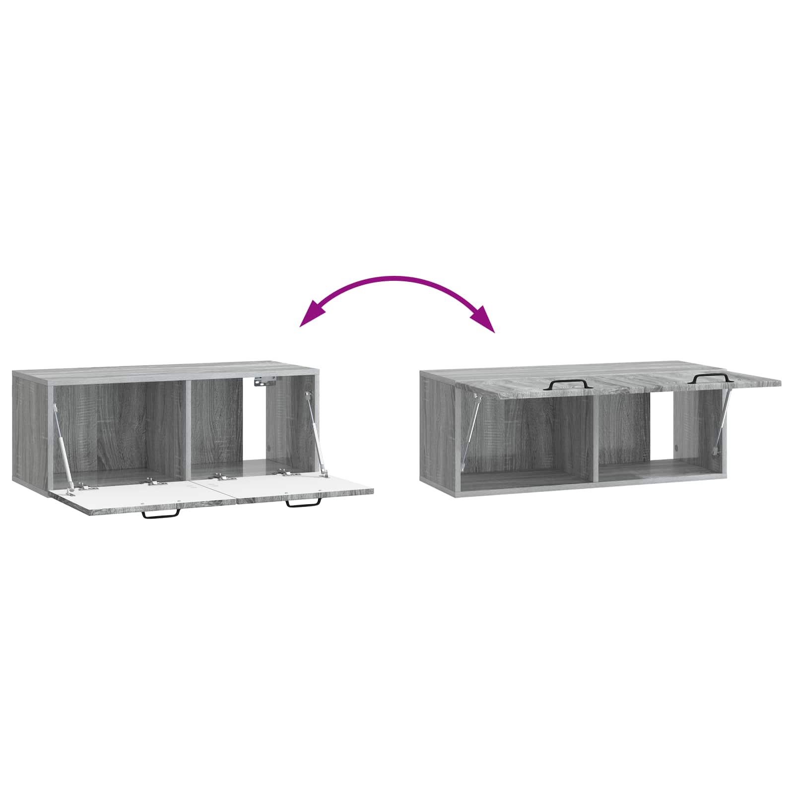 Wandmontierter TV-Schrank Graues Sonoma 78,5 x 31 x 30 cm