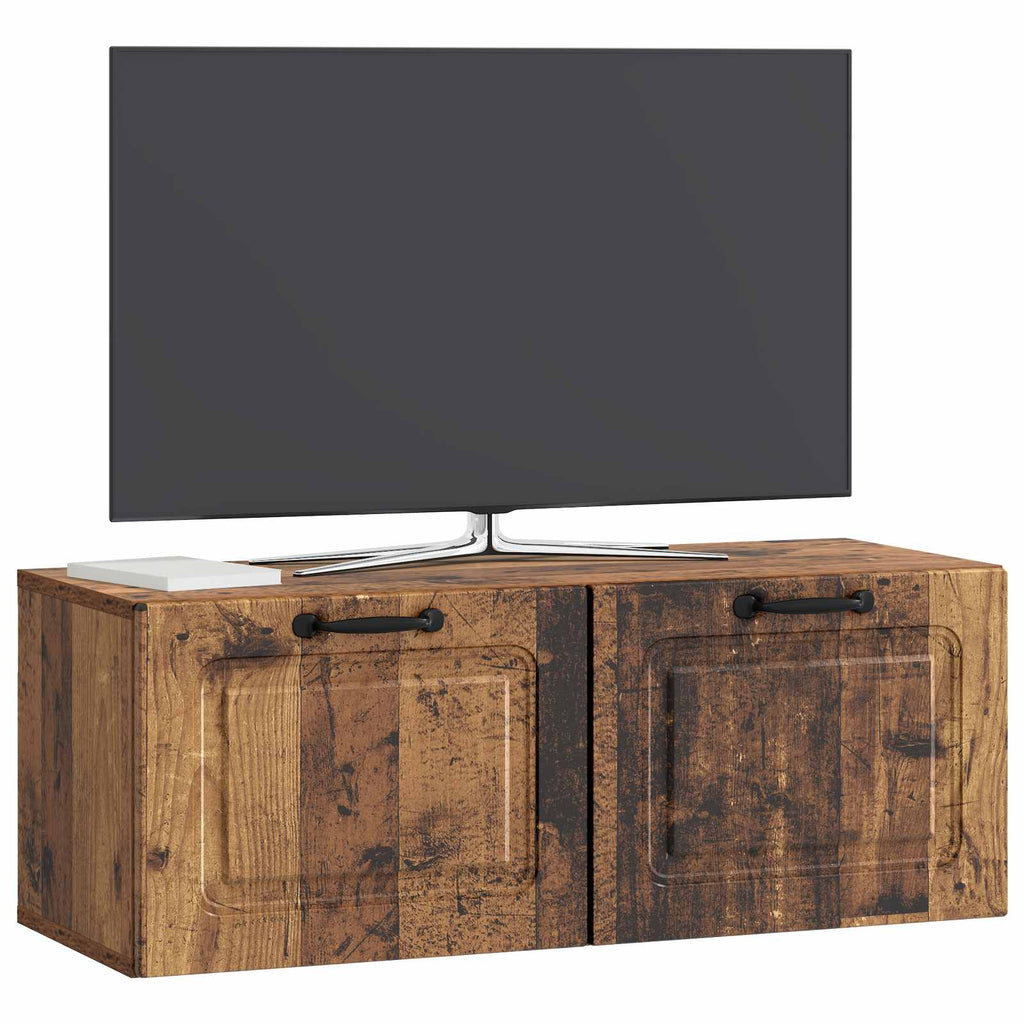 Wandmontierter TV-Schrank Altholz 78,5 x 31 x 30 cm