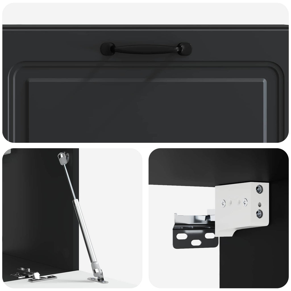 Wandmontierter TV-Schrank Schwarz 98 x 31 x 30 cm Holzwerkstoff