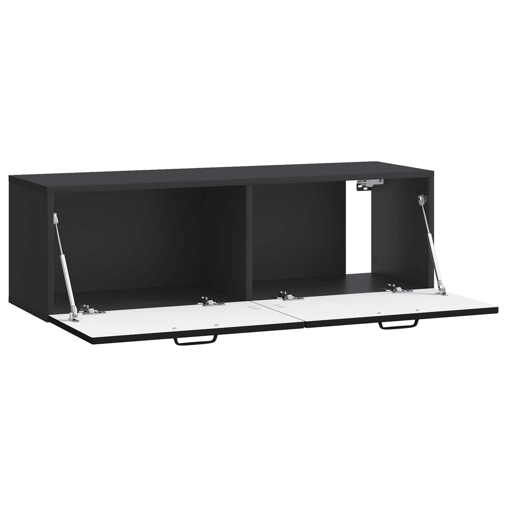 Wandmontierter TV-Schrank Schwarz 98 x 31 x 30 cm Holzwerkstoff