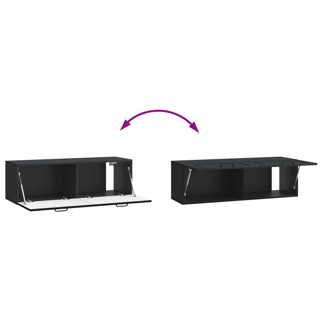 Wandmontierter TV-Schrank Schwarz 98 x 31 x 30 cm Holzwerkstoff