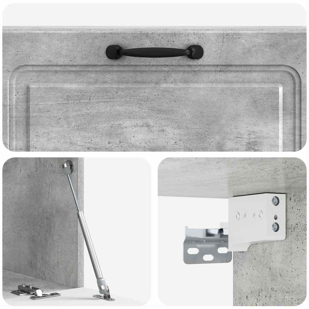 Wandmontierter TV-Schrank Betongrau 98 x 31 x 30 cm