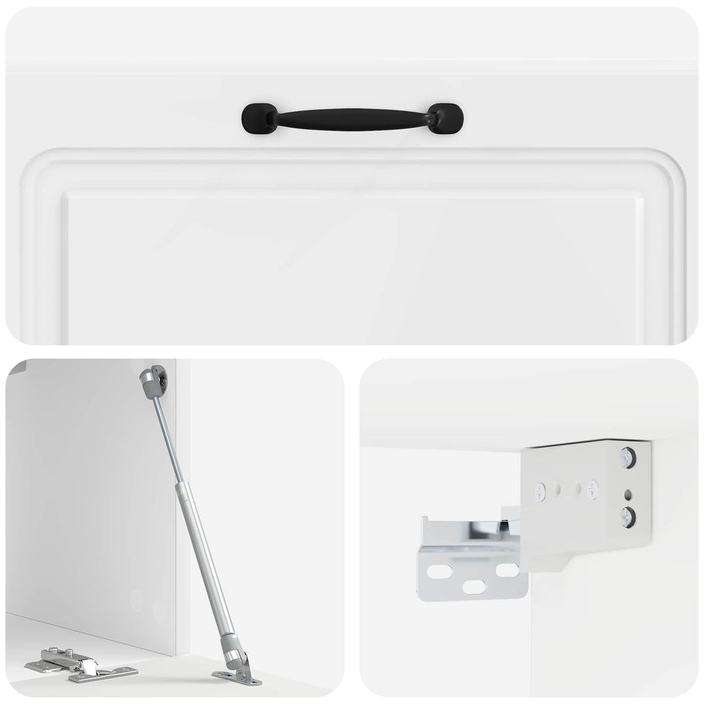 Wandmontierter TV-Schrank Hochglanz Weiß 98 x 31 x 30 cm