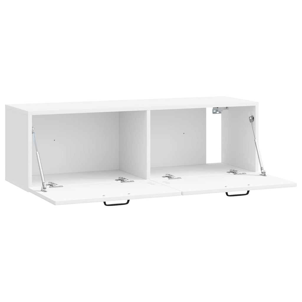 Wandmontierter TV-Schrank Hochglanz Weiß 98 x 31 x 30 cm