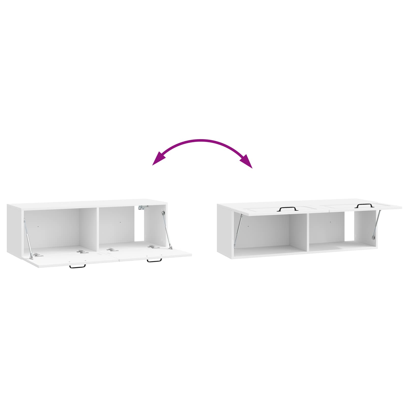 Wandmontierter TV-Schrank Hochglanz Weiß 98 x 31 x 30 cm