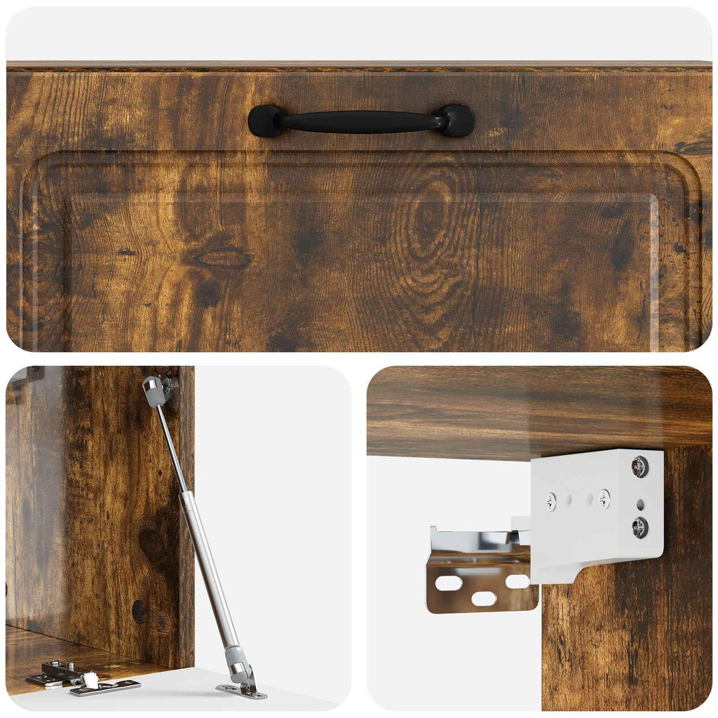Wandmontierter TV-Schrank Geräucherte Eiche 98 x 31 x 30 cm