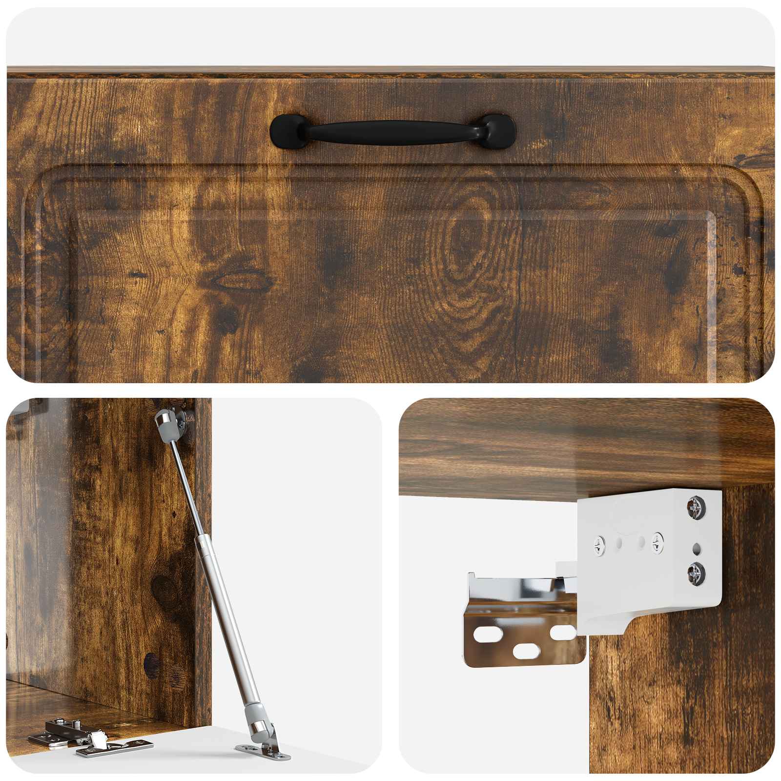 Wandmontierter TV-Schrank Geräucherte Eiche 98 x 31 x 30 cm