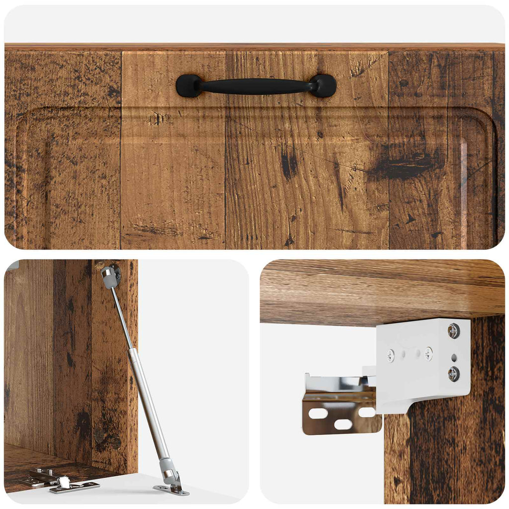 Wandmontierter TV-Schrank Altholz 98 x 31 x 30 cm Holzwerkstoff