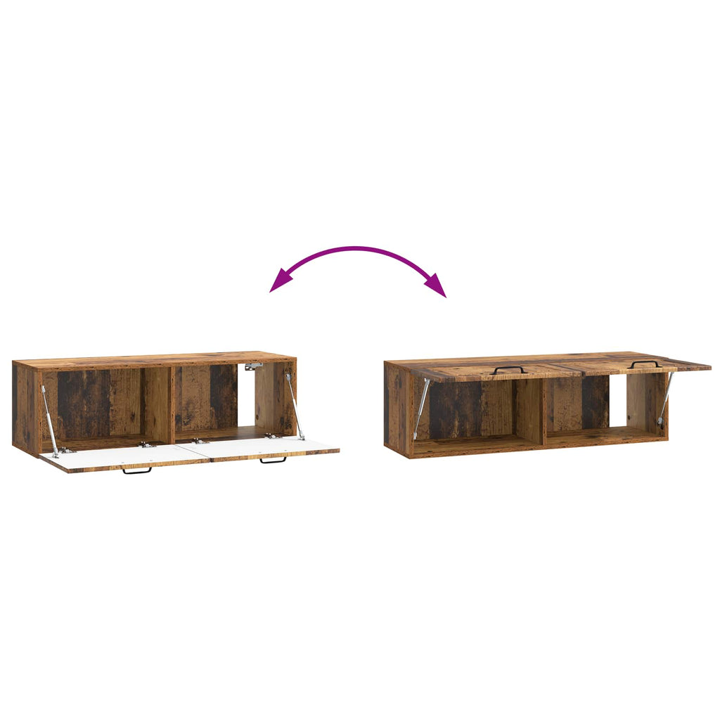 Wandmontierter TV-Schrank Altholz 98 x 31 x 30 cm Holzwerkstoff
