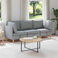 Modular Sofa Set mit Stauraum 3 pcs Hellgrau Stoff