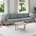 Modular Sofa Set mit Stauraum 4 pcs Hellgrau Stoff