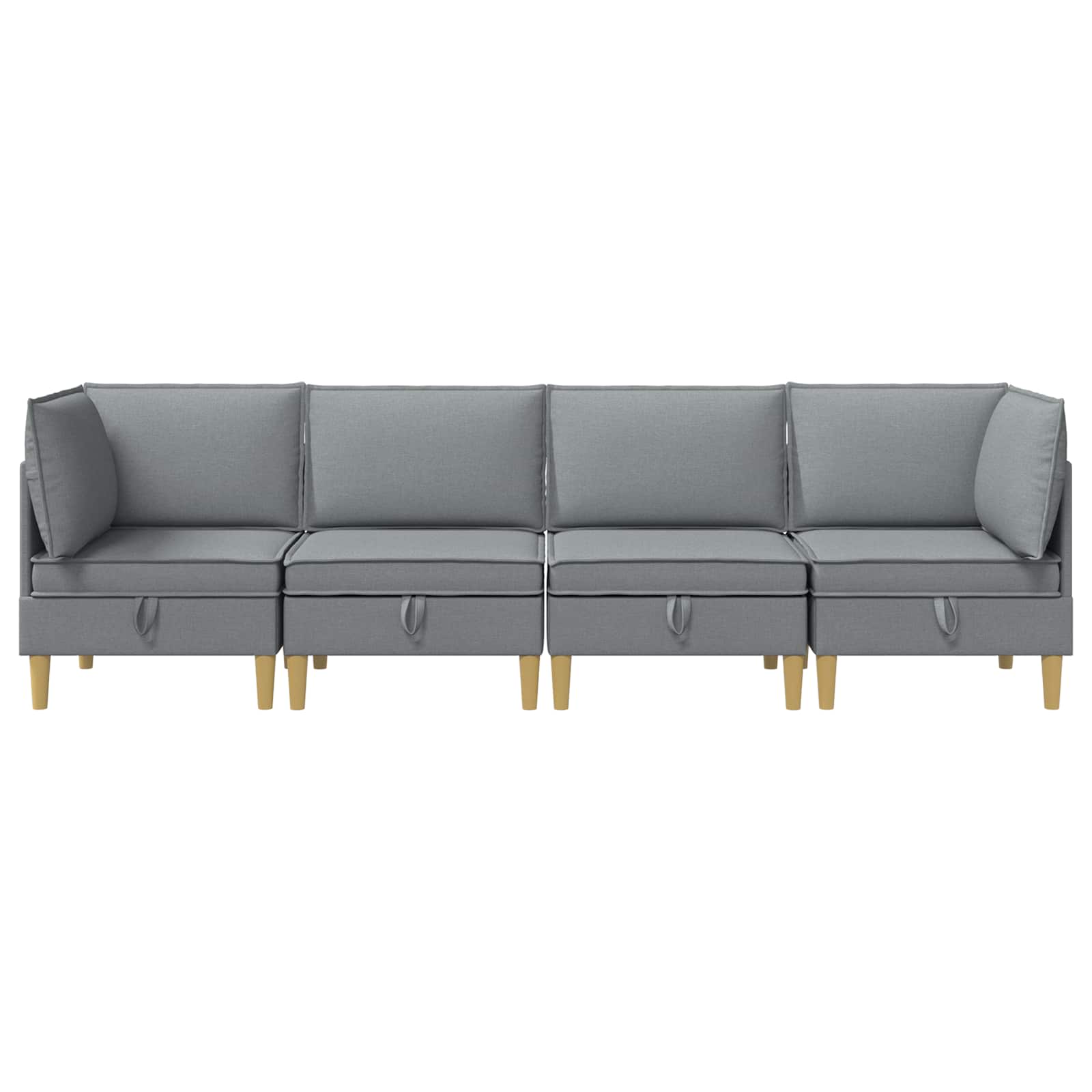 Modular Sofa Set mit Stauraum 4 pcs Hellgrau Stoff