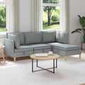 Wohnzimmergarnitur mit Kissen mit Speicher 4 pcs Hellgrau Stoff