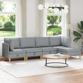 Modular Sofa Set mit Stauraum 5 pcs Hellgrau Stoff