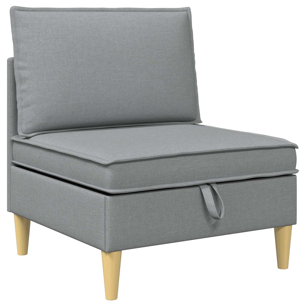 Modular Sofa Set mit Stauraum 5 pcs Hellgrau Stoff