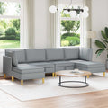 Modular Sofa Set mit Stauraum 6 pcs Hellgrau Stoff