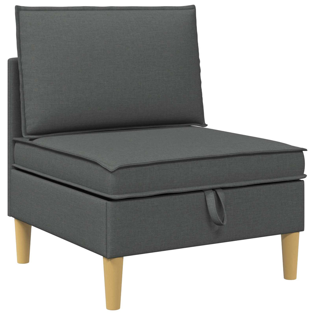 Modular Sofa Set mit Stauraum 4 pcs Dunkelgrau Stoff