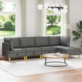 Modular Sofa Set mit Stauraum 5 pcs Dunkelgrau Stoff